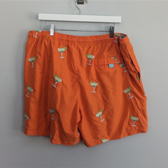 NEW Men's Tommy Bahama Orange Embroidered Margarita Swim Trunks XL - Picture 1 of 4